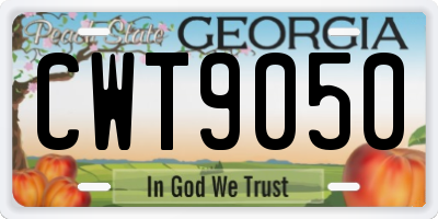 GA license plate CWT9050