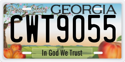 GA license plate CWT9055