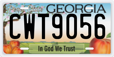 GA license plate CWT9056