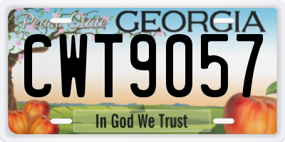 GA license plate CWT9057