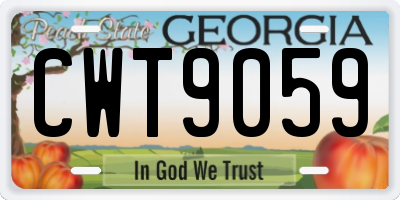 GA license plate CWT9059