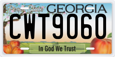 GA license plate CWT9060