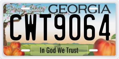 GA license plate CWT9064