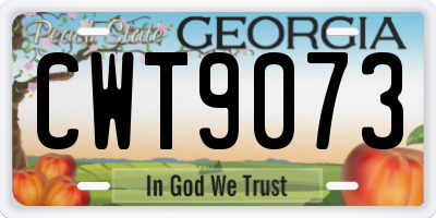 GA license plate CWT9073