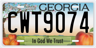 GA license plate CWT9074
