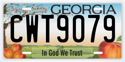 GA license plate CWT9079