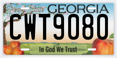 GA license plate CWT9080