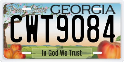GA license plate CWT9084