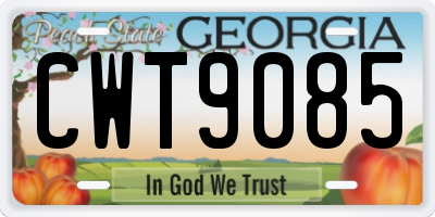 GA license plate CWT9085
