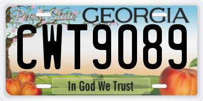 GA license plate CWT9089