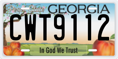 GA license plate CWT9112