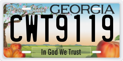 GA license plate CWT9119