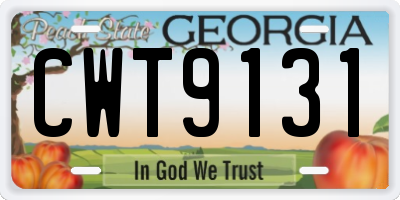 GA license plate CWT9131
