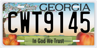 GA license plate CWT9145