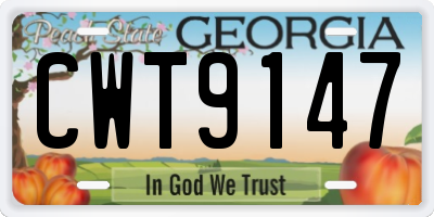 GA license plate CWT9147