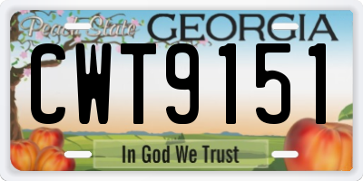 GA license plate CWT9151