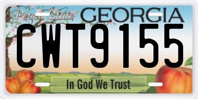 GA license plate CWT9155