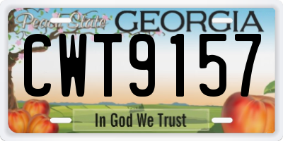 GA license plate CWT9157