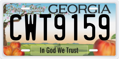 GA license plate CWT9159