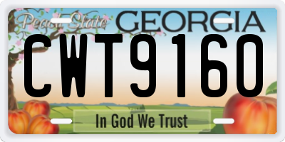 GA license plate CWT9160