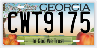GA license plate CWT9175