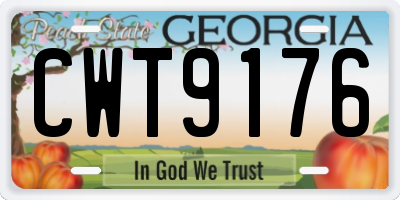 GA license plate CWT9176