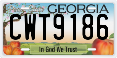 GA license plate CWT9186