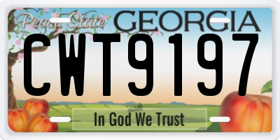 GA license plate CWT9197