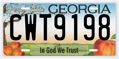 GA license plate CWT9198