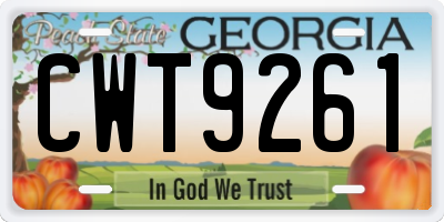 GA license plate CWT9261