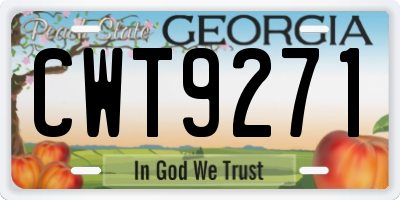GA license plate CWT9271