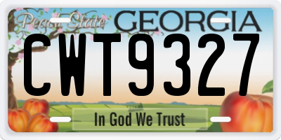 GA license plate CWT9327