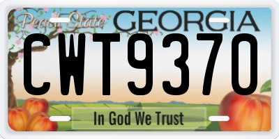 GA license plate CWT9370