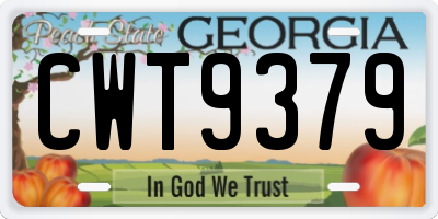 GA license plate CWT9379