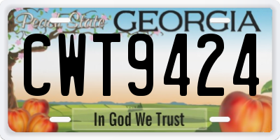 GA license plate CWT9424