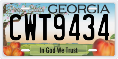 GA license plate CWT9434
