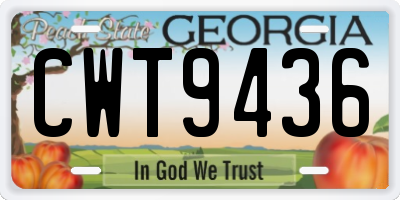 GA license plate CWT9436