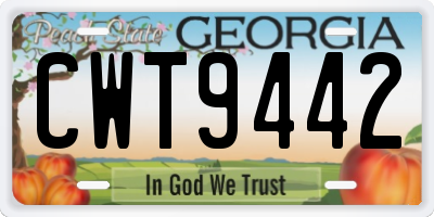 GA license plate CWT9442