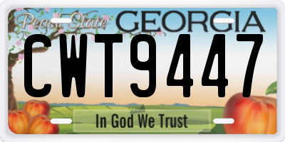 GA license plate CWT9447