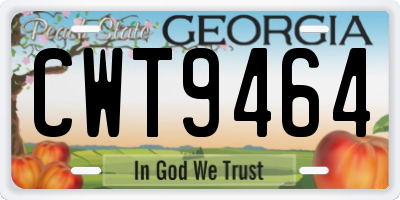 GA license plate CWT9464
