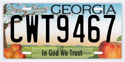 GA license plate CWT9467