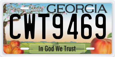 GA license plate CWT9469