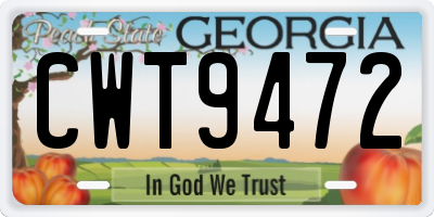 GA license plate CWT9472