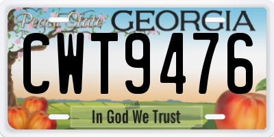 GA license plate CWT9476