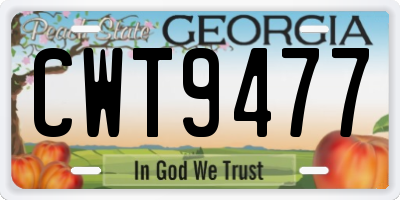 GA license plate CWT9477