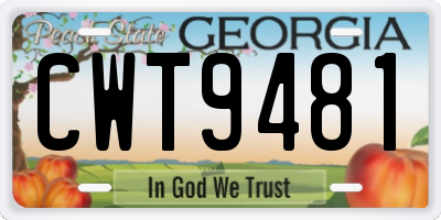 GA license plate CWT9481