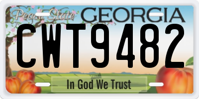 GA license plate CWT9482