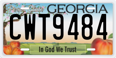 GA license plate CWT9484