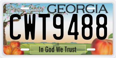 GA license plate CWT9488