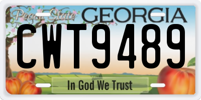GA license plate CWT9489